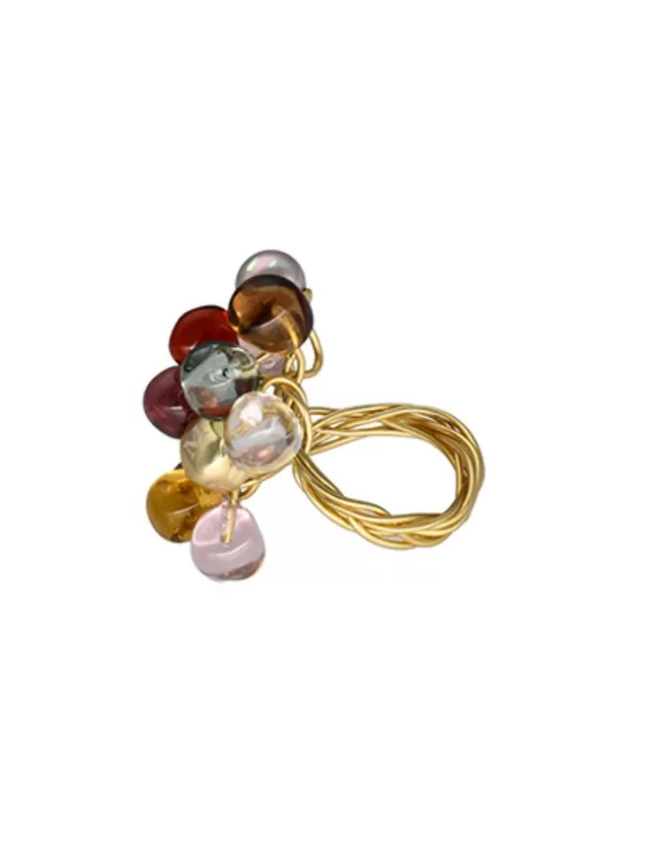 Anillos Grandes | Majorica Anillo De Perlas Ajustable Corfu Con Cristales De Murano