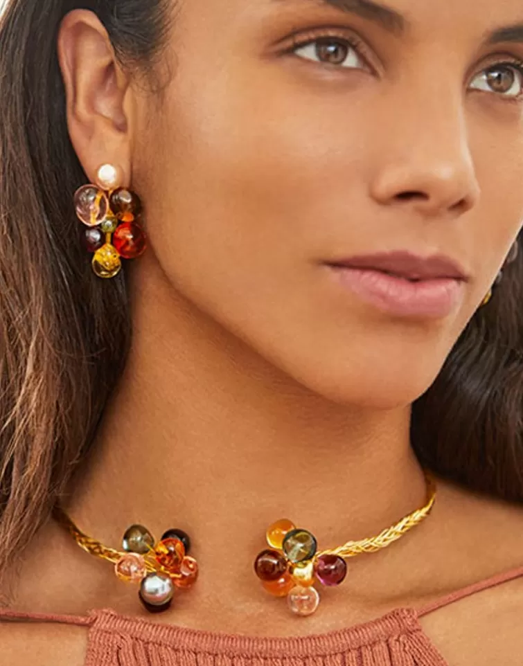 Gargantillas De Perlas | Majorica Choker Ajustable Corfu Con Perlas Y Cristal De Murano