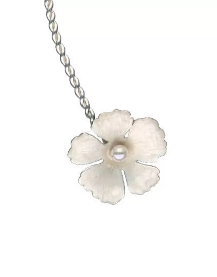 Gargantillas De Perlas | Majorica Choker Novia Santorini Bianco De Plata Ajustable Con Flores Nacaradas