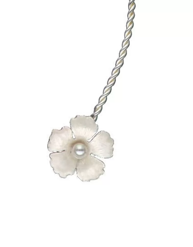 Gargantillas De Perlas | Majorica Choker Novia Santorini Bianco De Plata Ajustable Con Flores Nacaradas