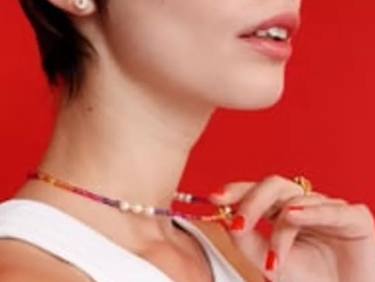 Collares Con Piedras | Majorica Collar Color Pop Sunset Con Piedras Degrade Y Perlas Blancas