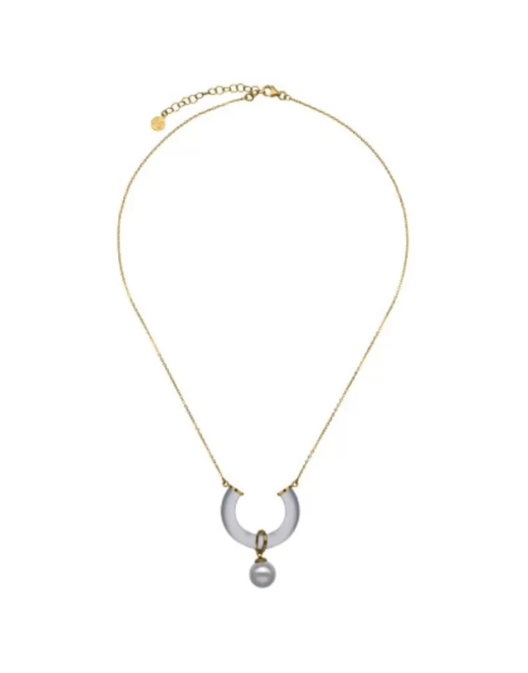 Colgantes Con Cadena | Majorica Collar Con Colgante Ayla En Cristal De Alta Resistencia Dorado