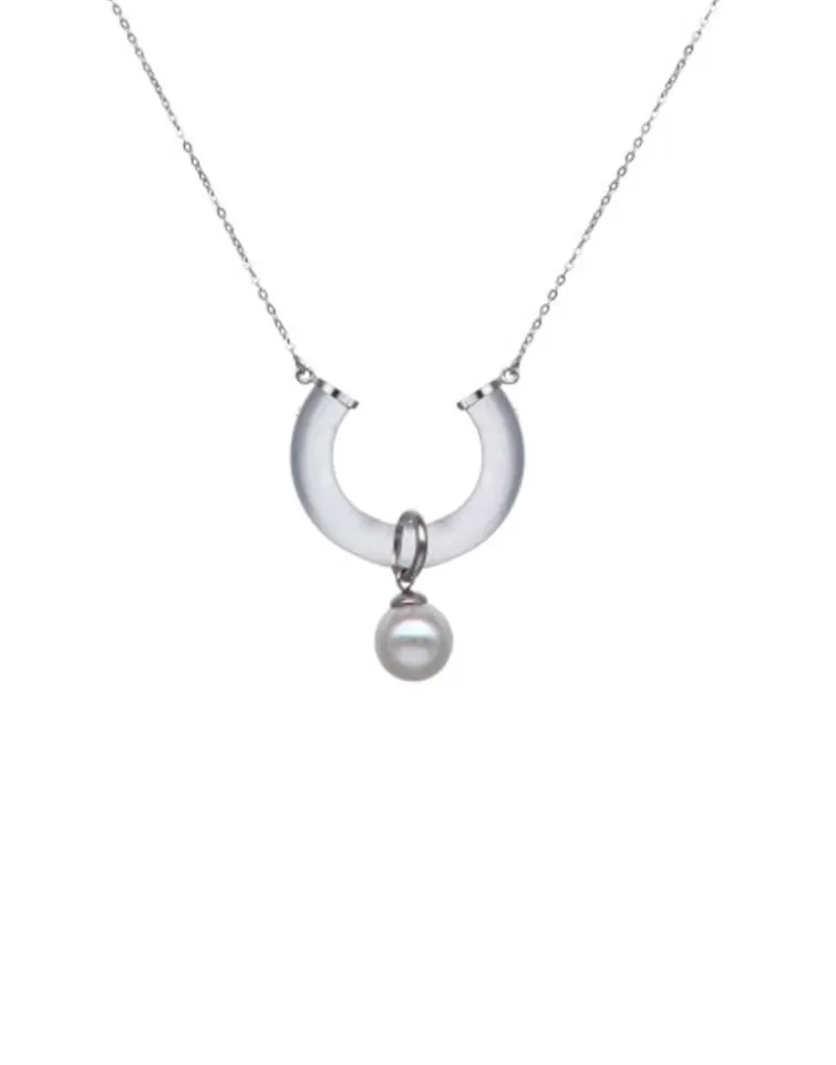 Colgantes Con Cadena | Majorica Collar Con Colgante Ayla En Cristal De Alta Resistencia Plateado
