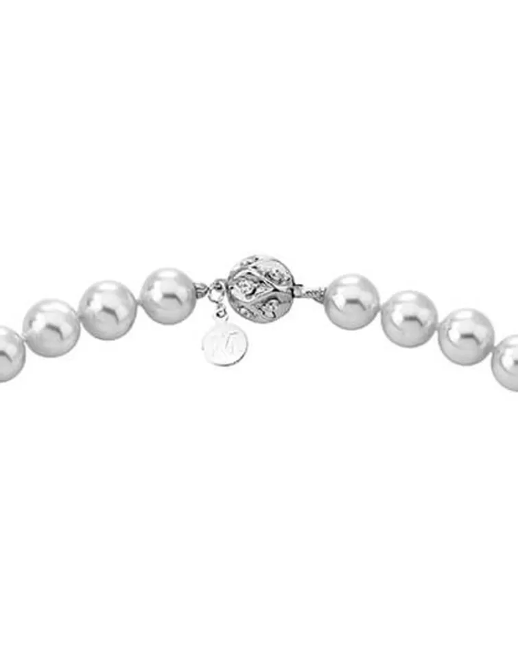 Gargantillas De Perlas | Majorica Collar De Perlas Corto Lyra Plata 12Mm 50Cm