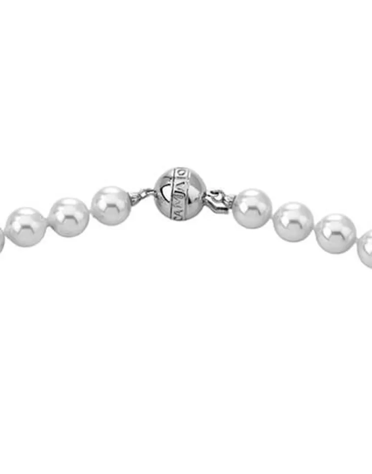Gargantillas De Perlas | Majorica Collar De Perlas Corto Lyra Plata 8Mm 50Cm
