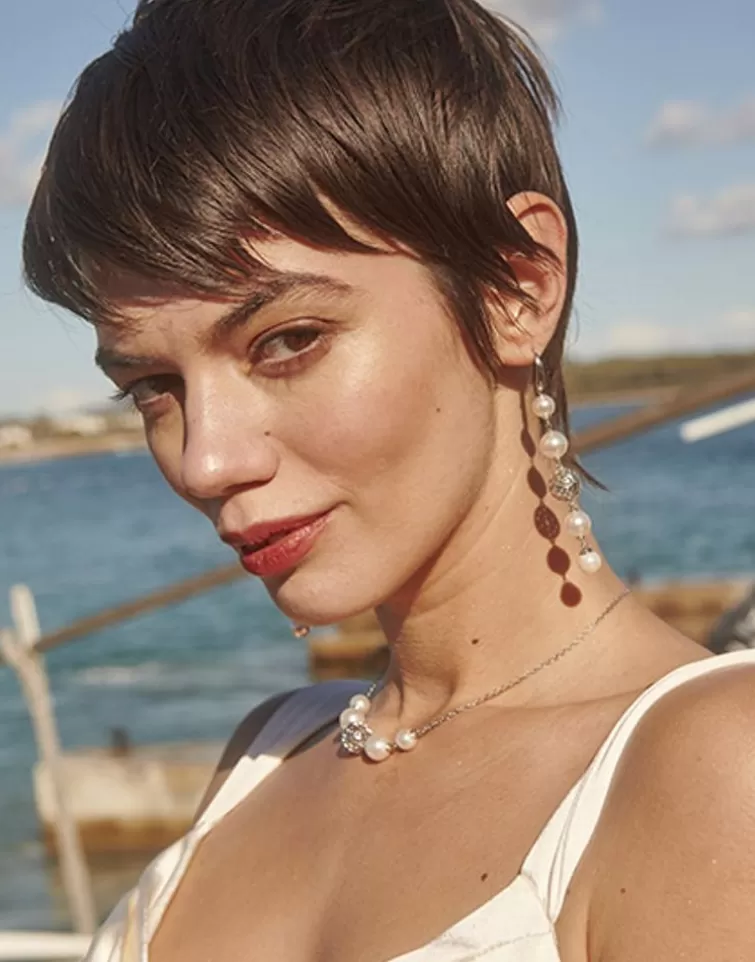 Collares Para Boda | Majorica Collar Eternal Con Perlas Redondas Y Bola Calada En Plata