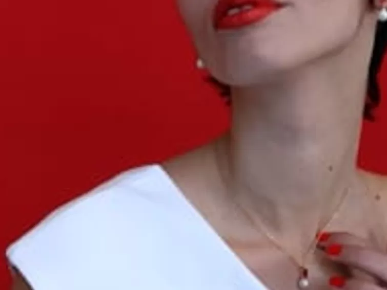 Colgantes Con Cadena | Majorica Collar Selene Dorado Con Perla Y Circonita Rojo Rubi