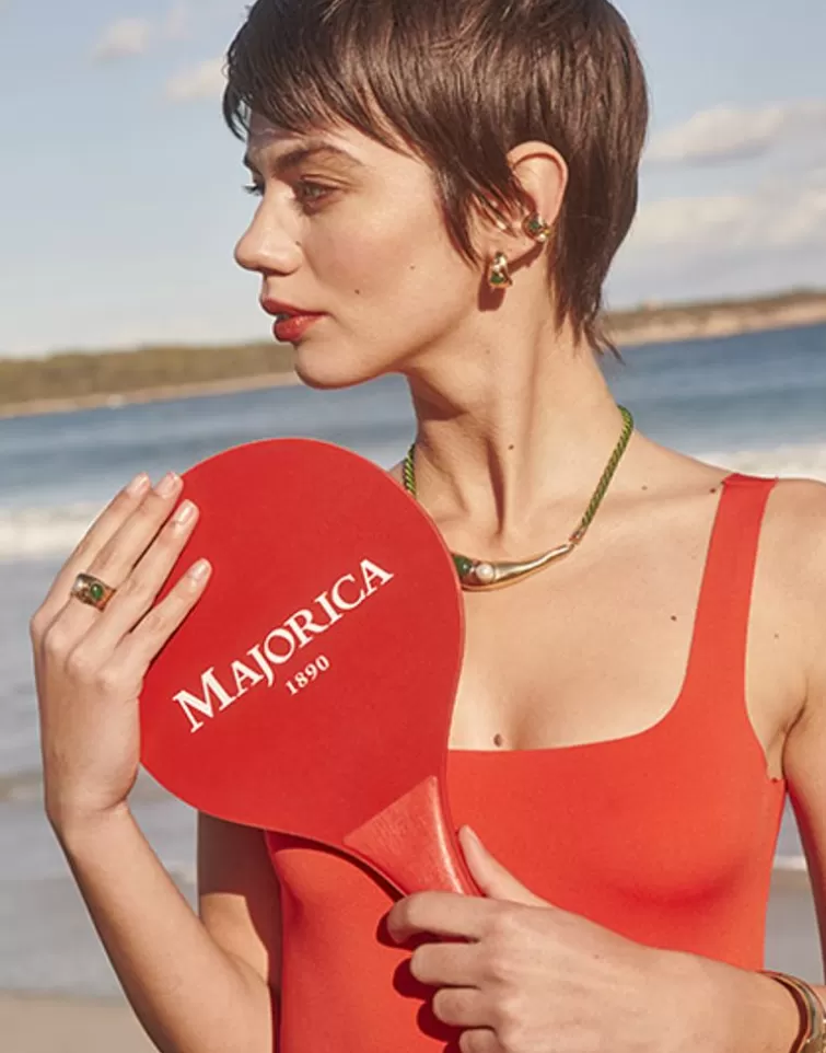 Pendientes Ear Cuff | Majorica Earcuff Dorado Feme Con Perla Blanca Y Agata Verde