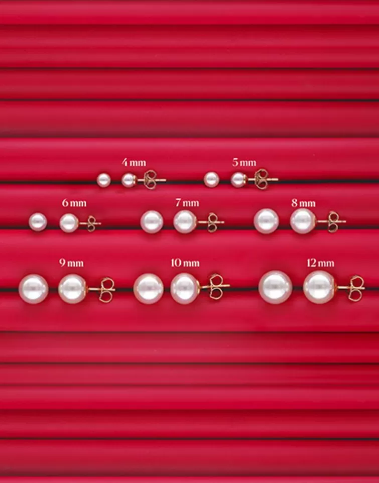 Pendientes Para Bebé | Majorica Pendientes Oro 18K Taylor Con Perla Blanca 6Mm