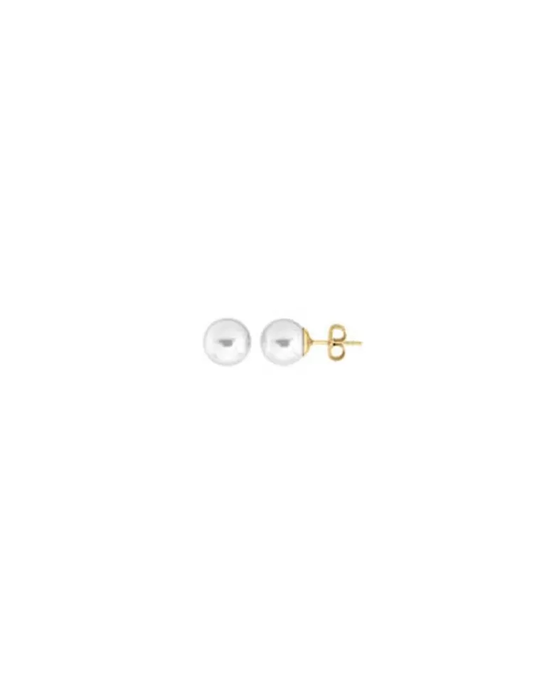 Pendientes Para Bebé | Majorica Pendientes Oro 18K Taylor Con Perla Blanca 6Mm