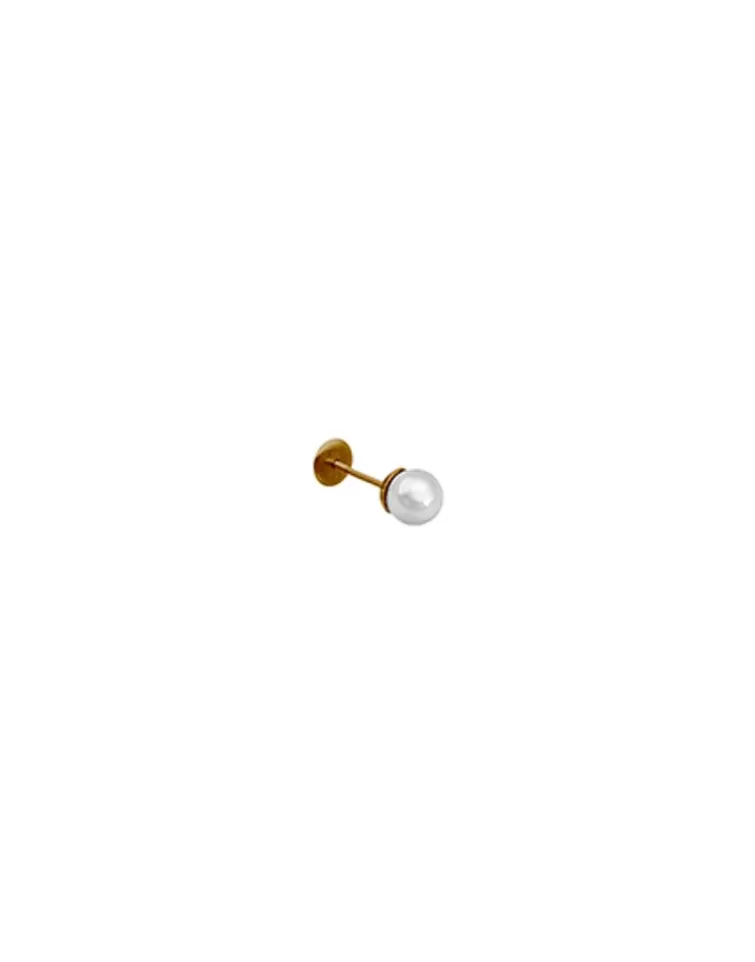 Piercings | Majorica Piercing Oreja Dorado Con Perla Blanca 6Mm Coleccion Cos