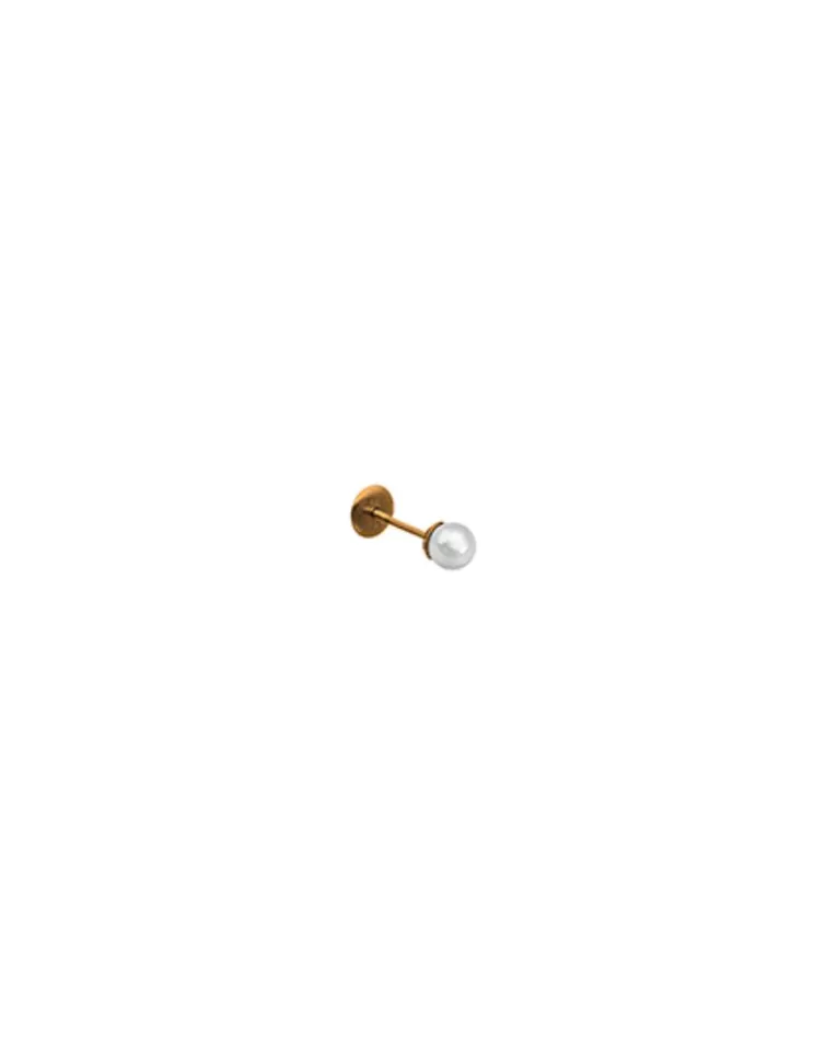 Piercings | Majorica Piercing Oreja Dorado Con Perla Blanca 6Mm Coleccion Cos