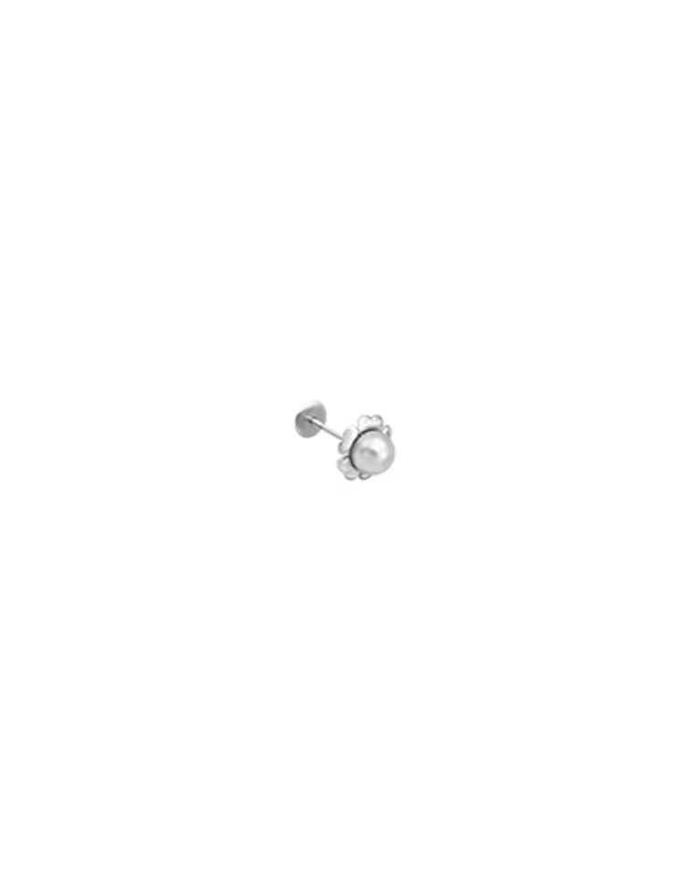 Piercings | Majorica Piercing Oreja Flor Coleccion Cos Con Perla Nuage De 4Mm