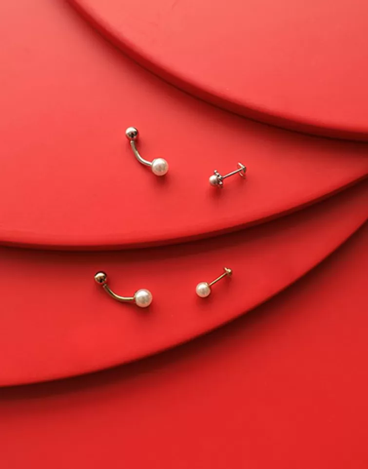 Piercings | Majorica Piercing Oreja Flor Coleccion Cos Con Perla Rosa De 4Mm
