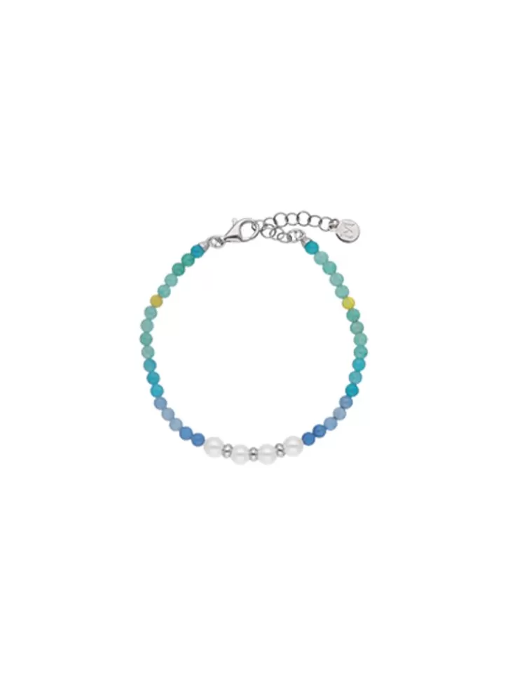 Pulseras Plata | Majorica Pulsera Color Pop Sea Piedras Degrade Y Perlas Blancas
