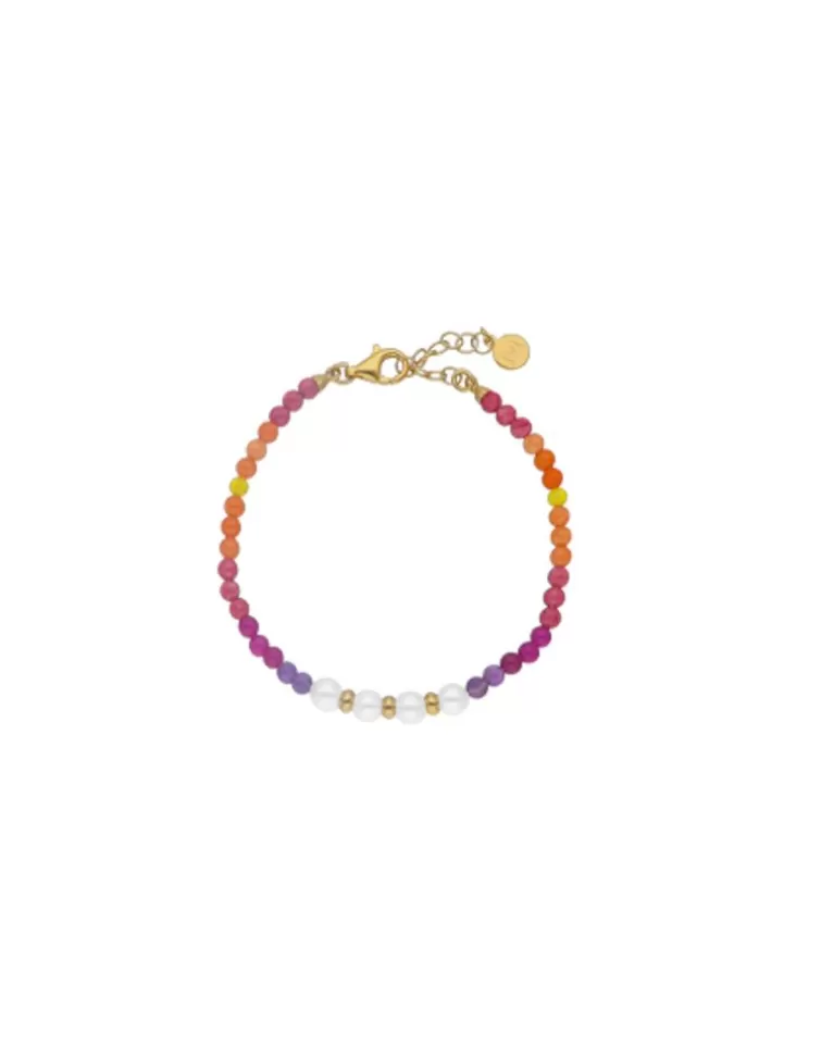Pulseras Doradas | Majorica Pulsera Color Pop Sunset Piedras Degrade Y Perlas Blancas
